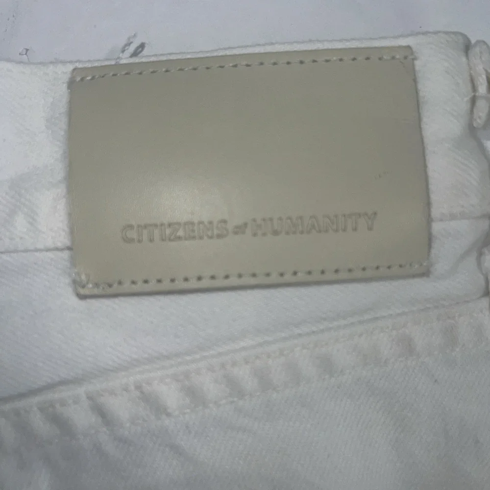 Citizens of Humanity Womens White Distressed Charlotte Crop Jeans‎ Size 24